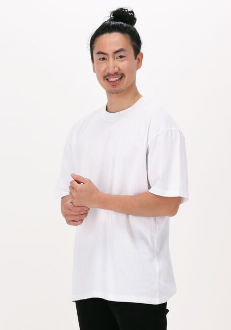 Witte EDWIN T-shirt KATAKANA EMBROIDERY TS - large