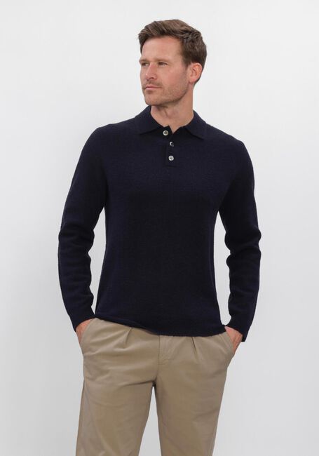 Donkerblauwe PROFUOMO Polo BOILED WOOL - large
