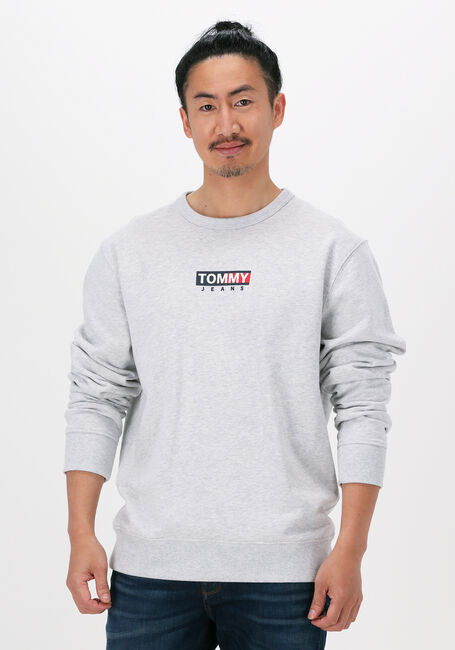 Lichtgrijze TOMMY JEANS Sweater TJM ENTRY GRAPHIC CREW - large