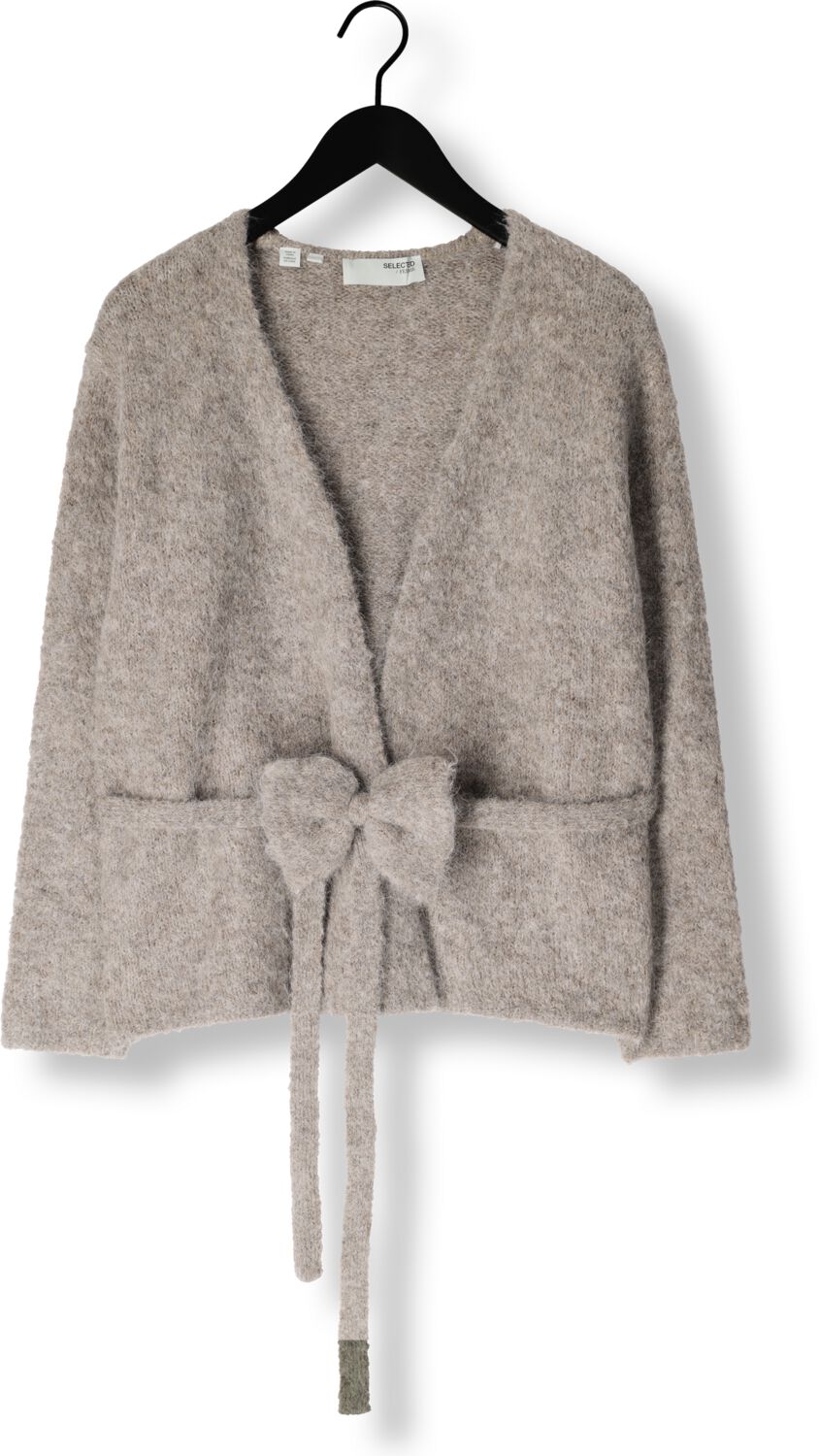 SELECTED FEMME Dames Truien & Vesten Slfgabella Ls Knit Bow Cardigan Grijs
