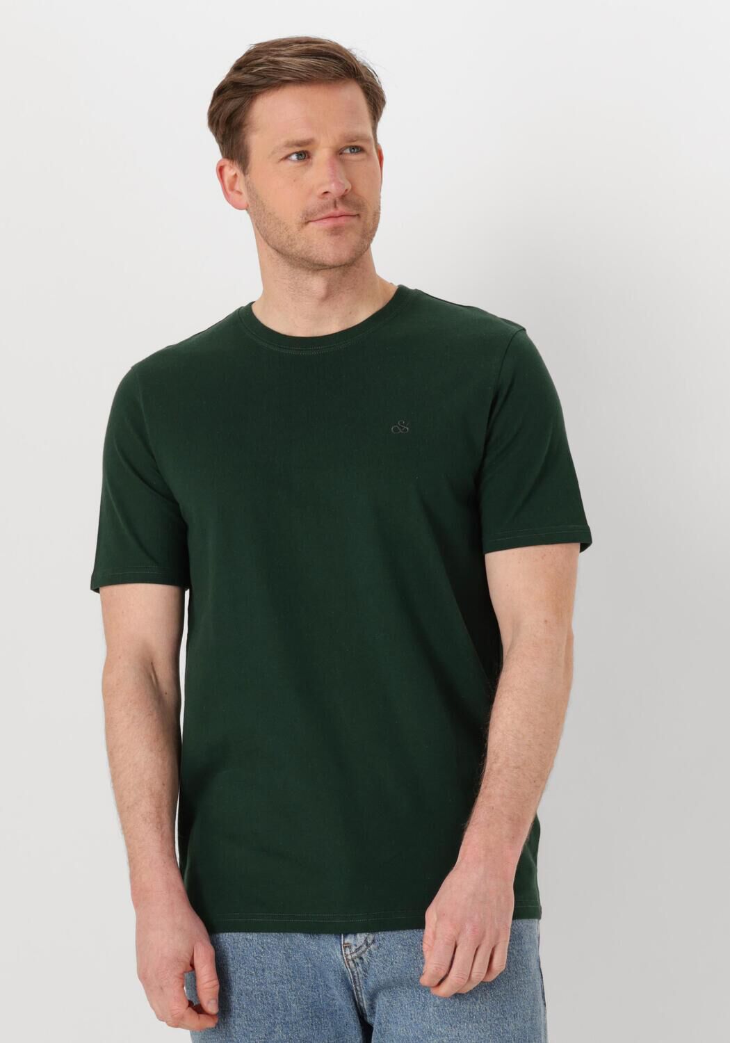 SCOTCH & SODA Heren Polo's & T-shirts Logo Regular Fit T-shirt Groen