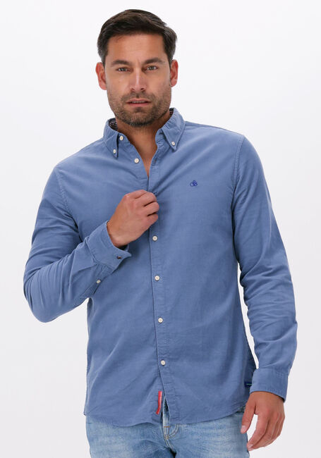 Blauwe SCOTCH & Casual overhemd SLIM-FIT FINE CORDUROY Omoda