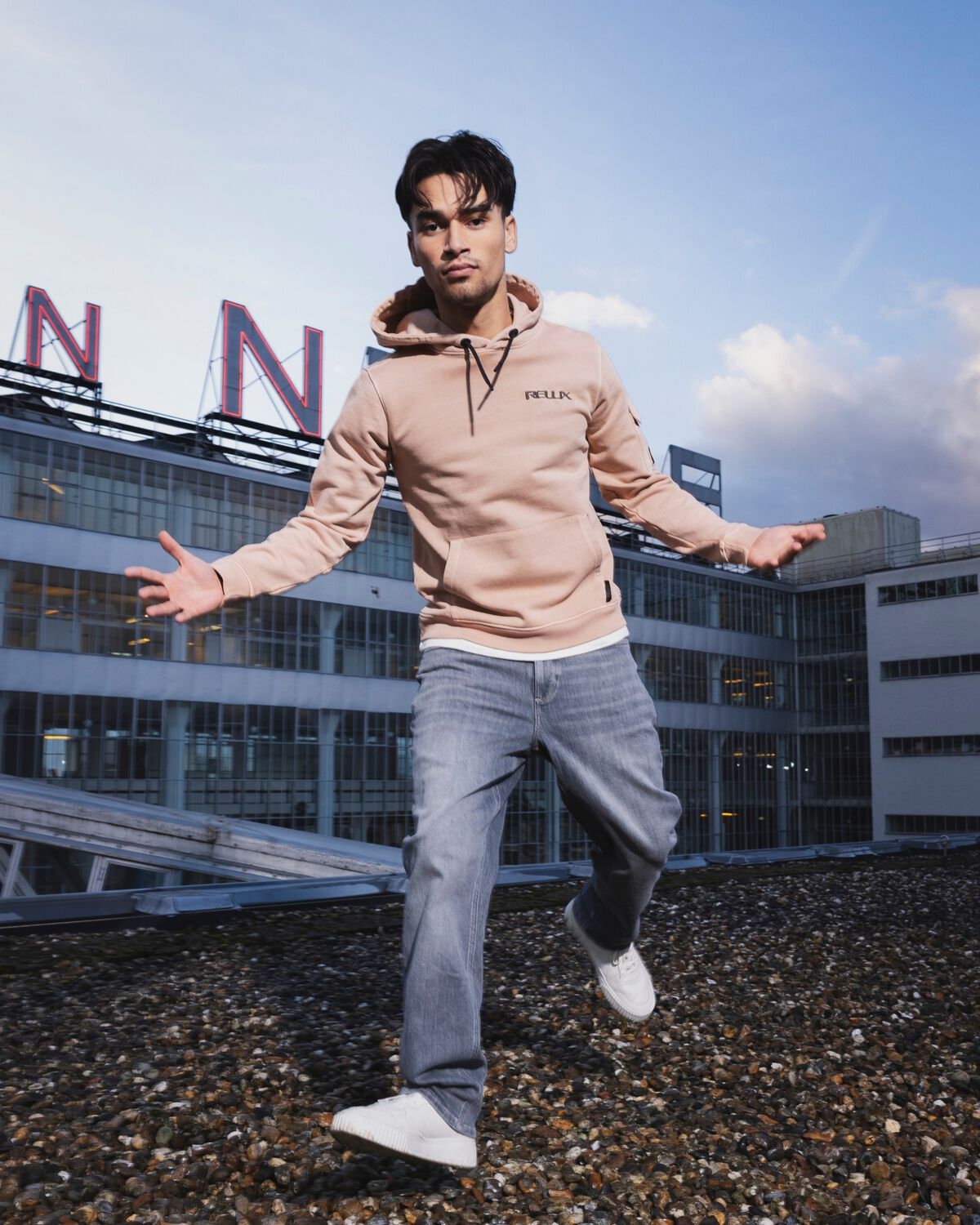 Perzik RELLIX Sweater HOODIE RELLIX WASHED - large