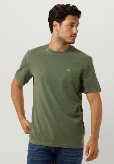 Groene SCOTCH & SODA T-shirt GARMENT DYE LOGO T-SHIRT - large