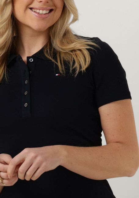 Donkerblauwe TOMMY HILFIGER Mini jurk 1985 SLIM PIQUE POLO DRESS - large