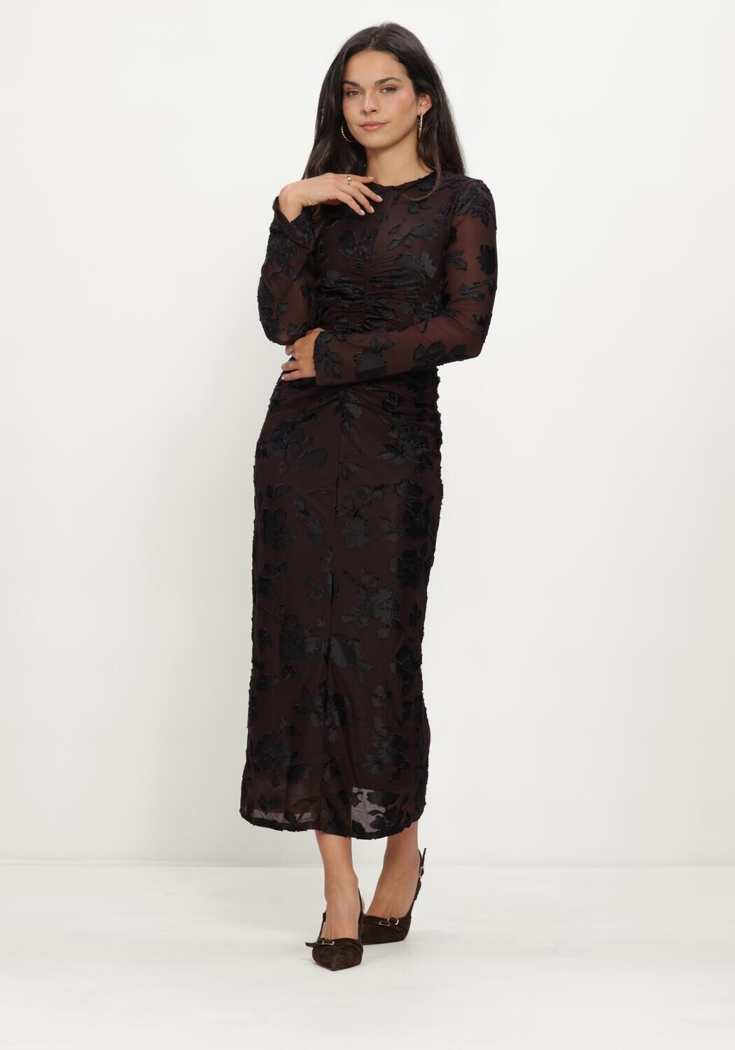 Y.A.S. YAS Dames Jurken Yasmarena Ls Long Dress S Bruin