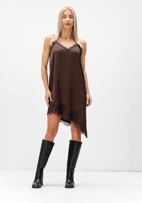 Bruine OBJECT Jurken OBJNALINE REG SLIP LACE DRESS - large