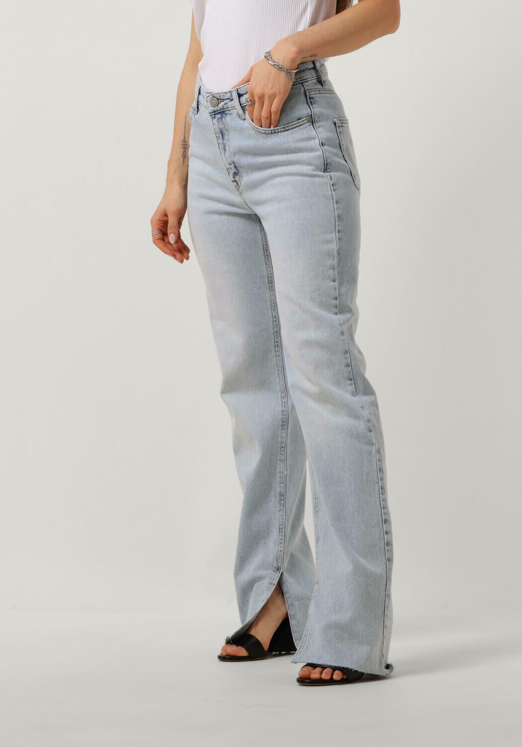 MY ESSENTIAL WARDROBE Dames Jeans Daisymw 139 High Straight Slit Lichtblauw