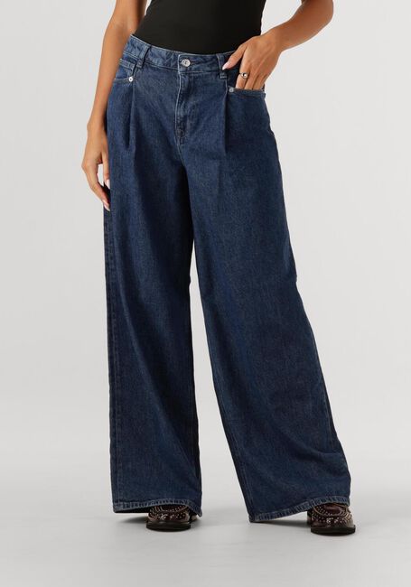 Donkerblauwe SELECTED WOMEN Wide jeans SLFEXTRA WIDE SELMA-NOA HW JEANS - large