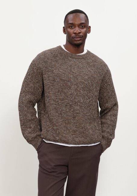 Bruine SELECTED MEN Trui SLMTILUM LS KNIT CREW NECK - large