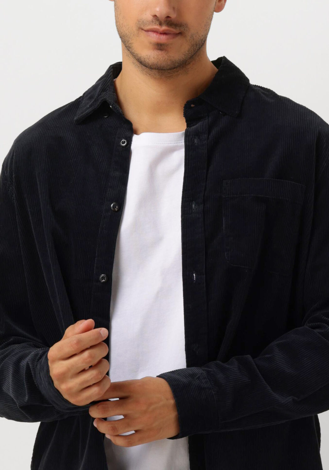 SCOTCH & SODA Heren Overshirts Solid Corduroy Shirt Zwart