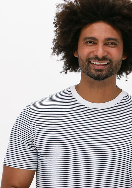 Witte SELECTED HOMME T-shirt SLHNORMAN180 STRIPE SS O-NECK - large