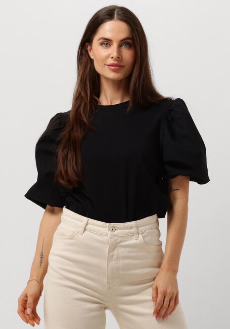Zwarte NOTRE-V T-shirt NV-DOLF PUFF SLEEVE TOP - large