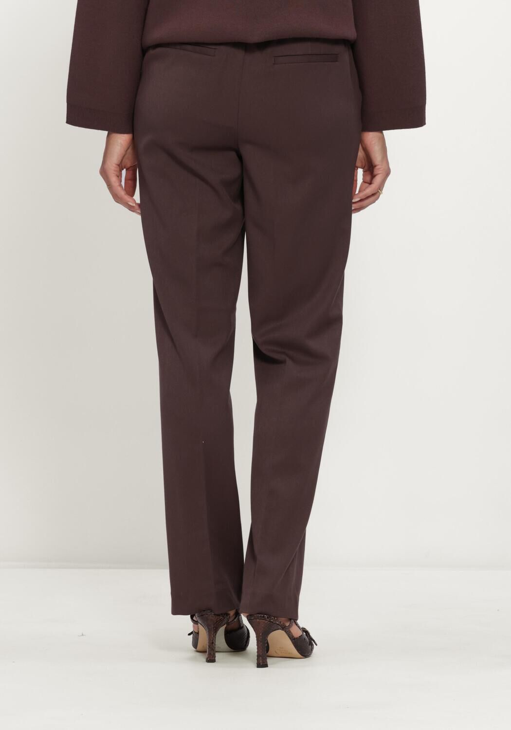 Bruine OBJECT Pantalon OBJLISA MW STRAIGHT PANT NOOS - large