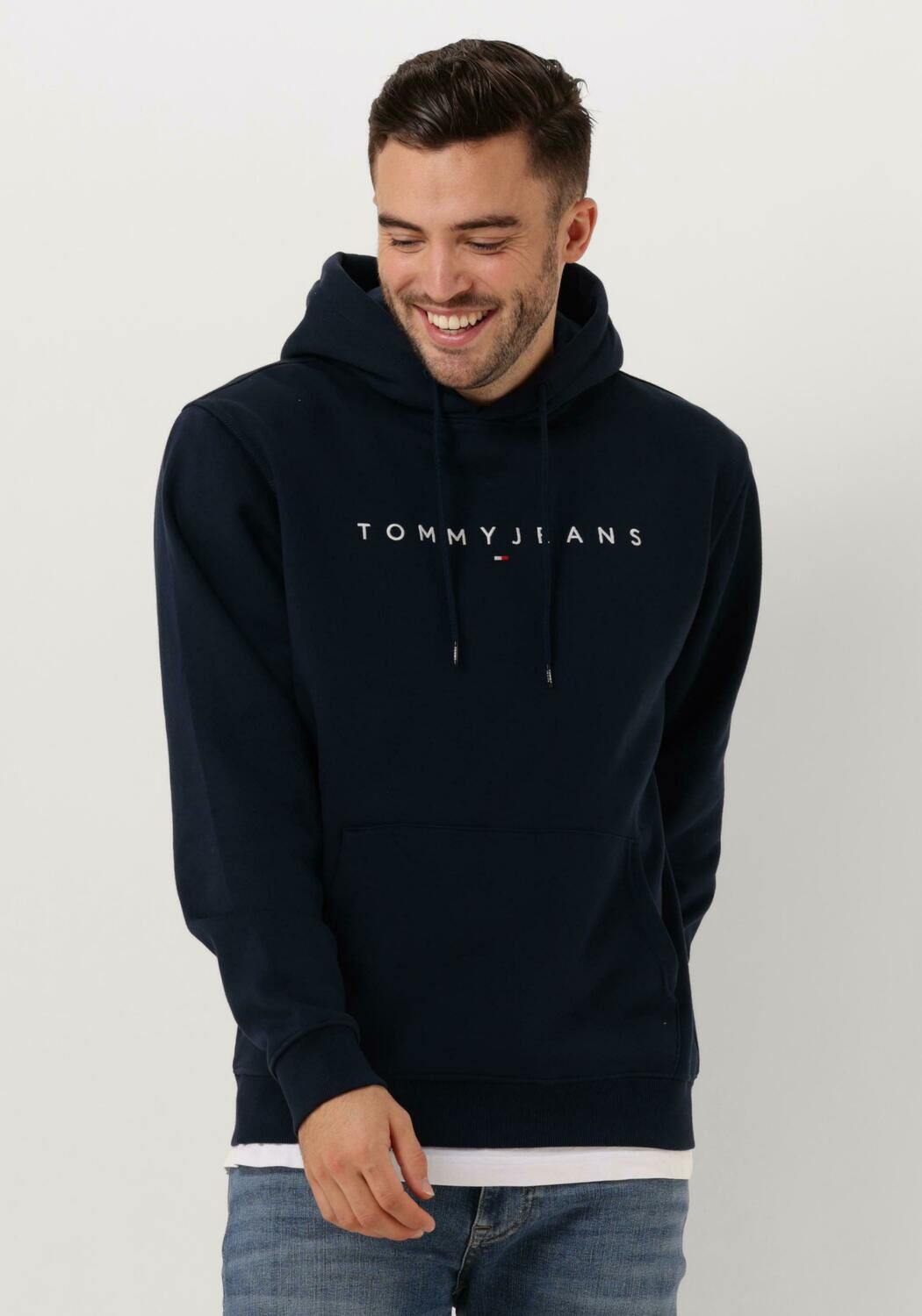 TOMMY JEANS Heren Truien & Vesten Tjm Reg Linear Logo Hoodie Ext Donkerblauw