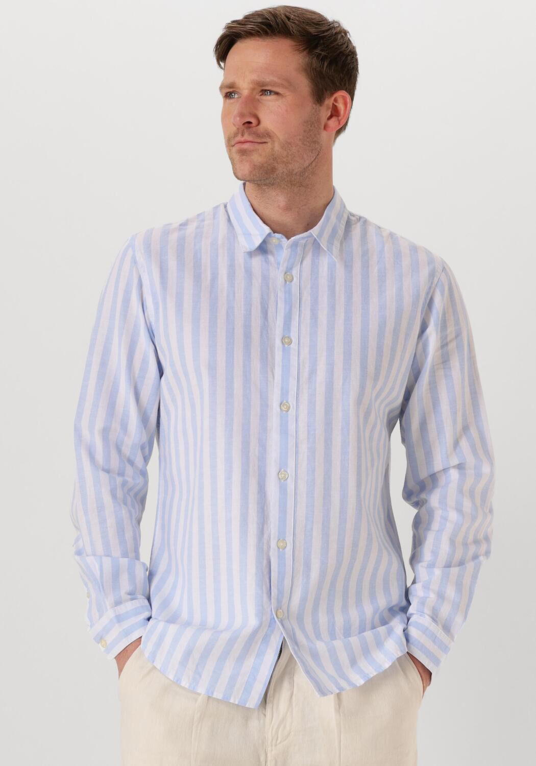 SELECTED HOMME Heren Overhemden Slhslim-sun Shirt Ls Noos Blauw