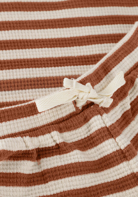 Bruine QUINCY MAE  WAFFLE TEE + SHORT SET CLAY STRIPE - large