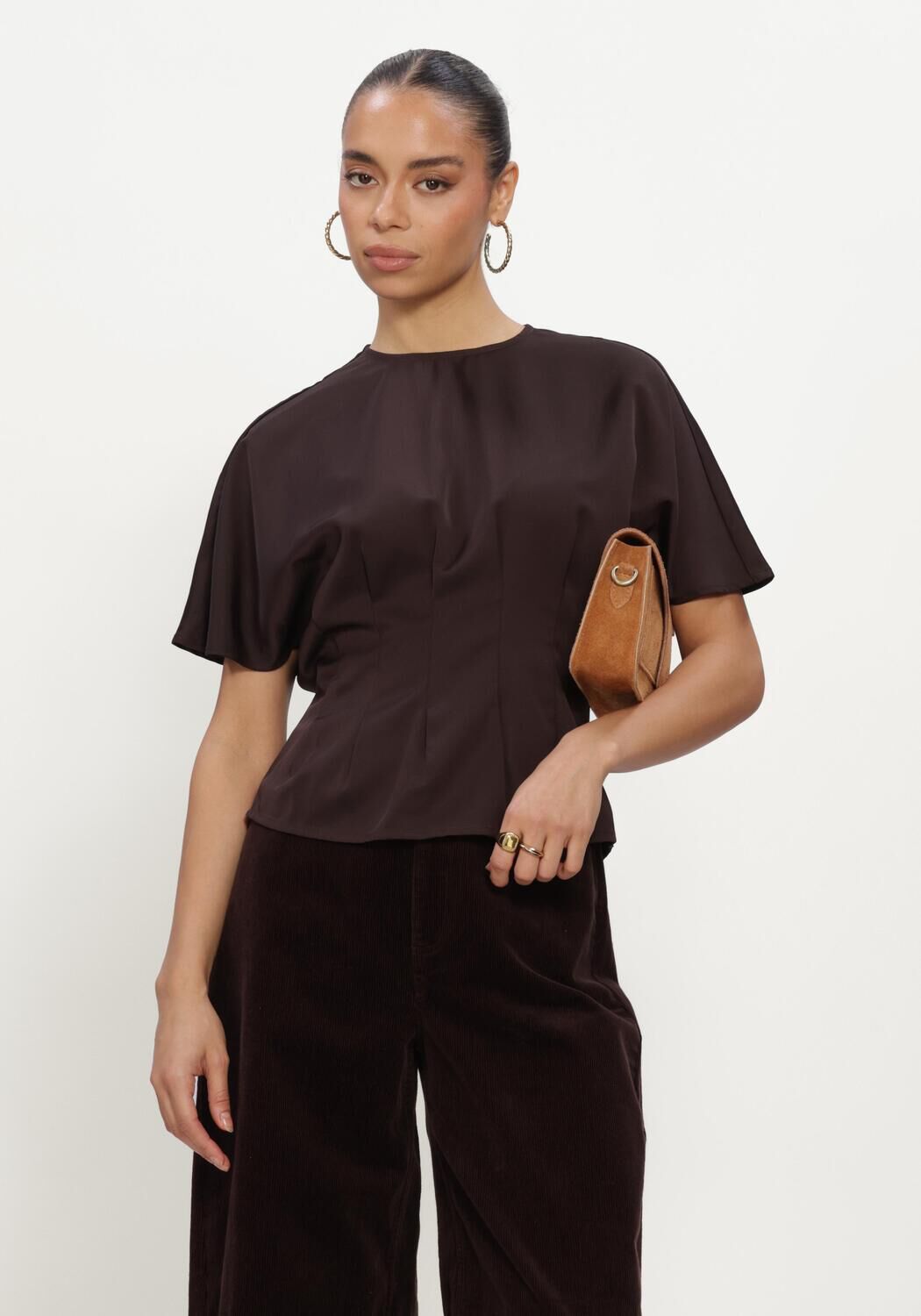 Bruine MSCH COPENHAGEN Top MSCHALFA SS TOP - large