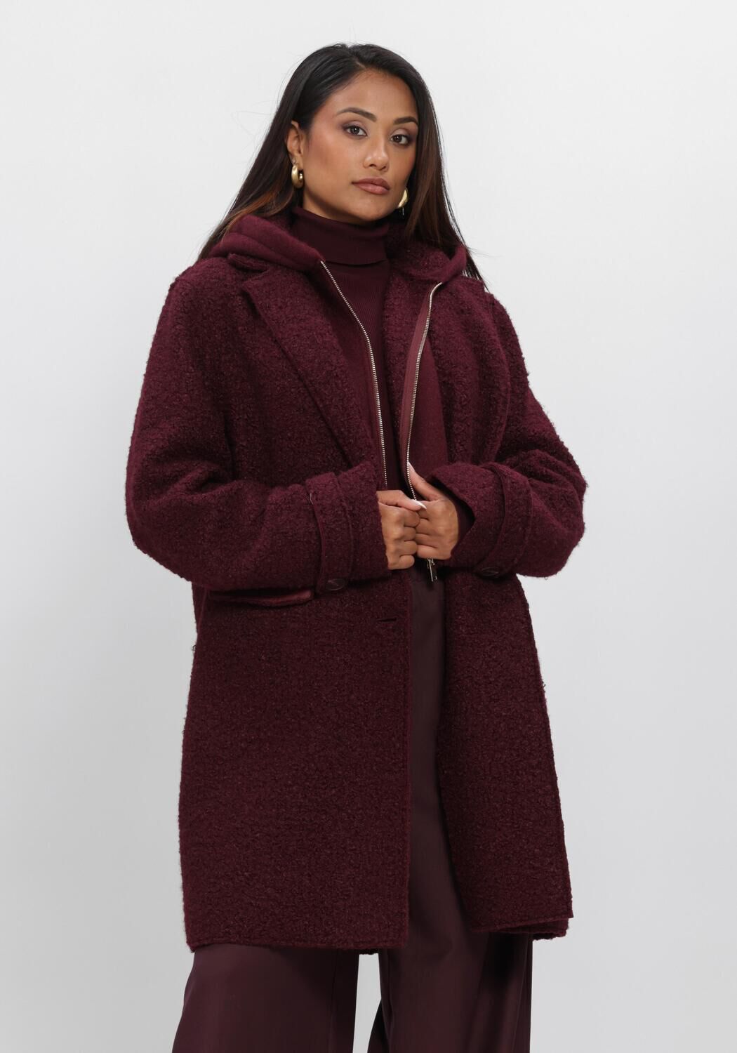 Bordeaux NUKUS Mantel MIRTHE COAT BOUCLE - large