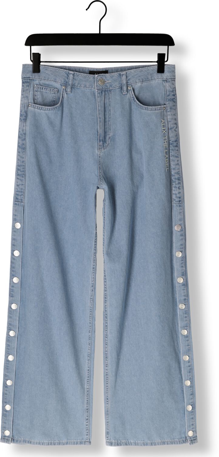 ALIX THE LABEL Dames Jeans Ladies Woven Chambray Denim Pants Lichtblauw