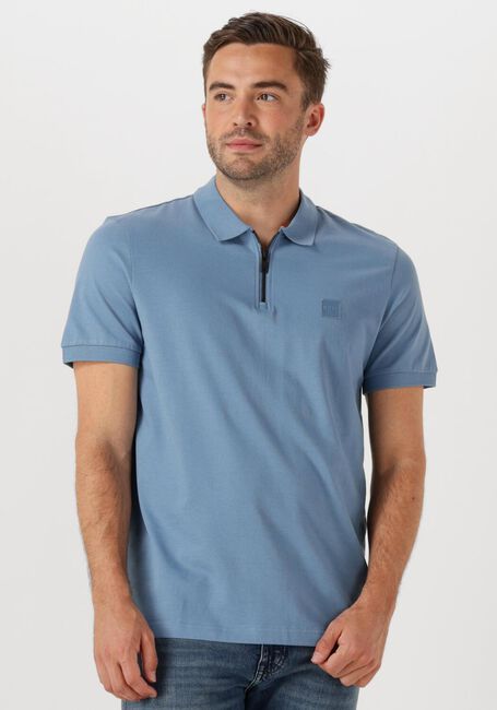 Blauwe BOSS ORANGE Polo PASSERZIP - large
