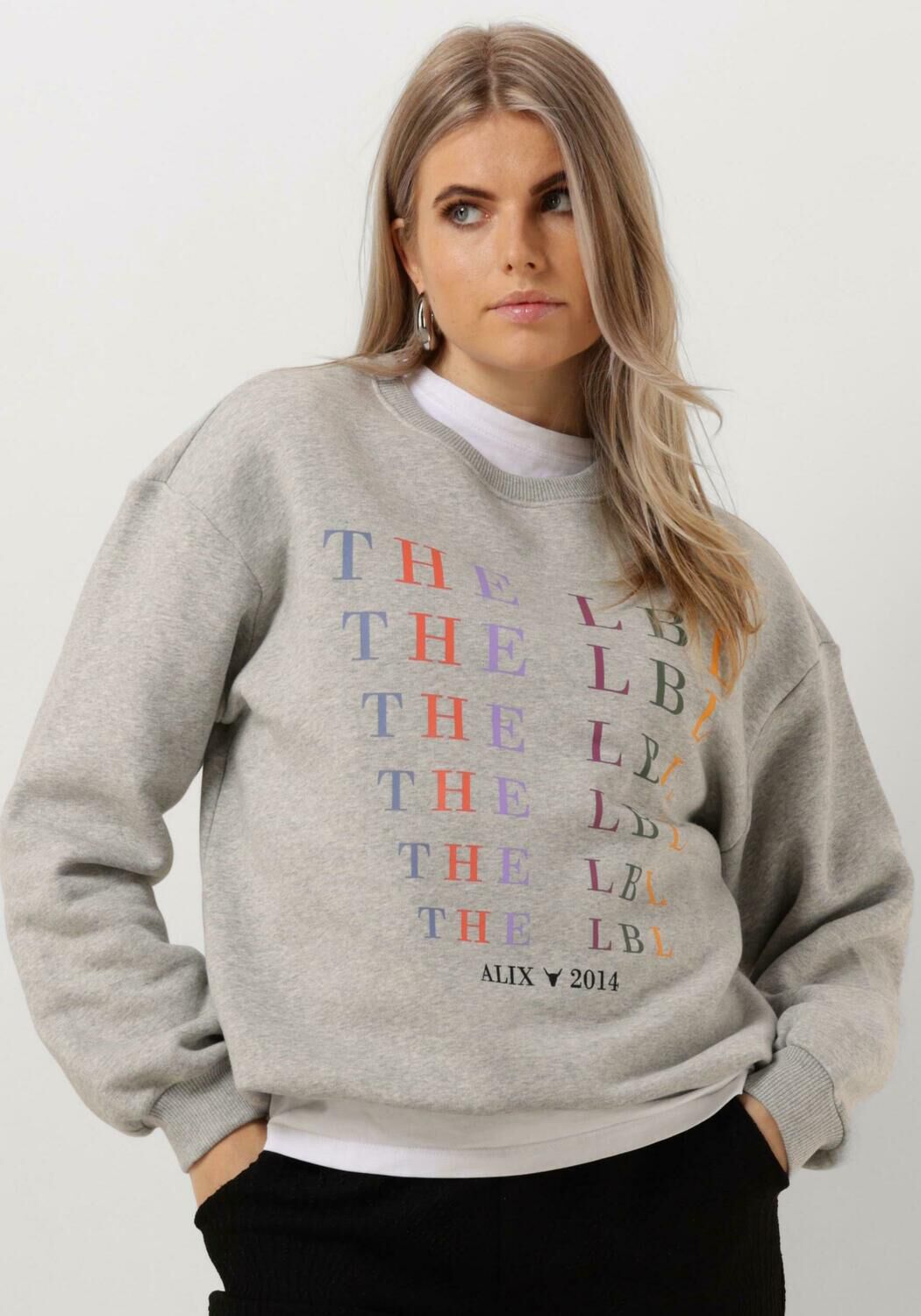 ALIX THE LABEL Dames Truien & Vesten Ladies Knitted The Label Sweater Grijs