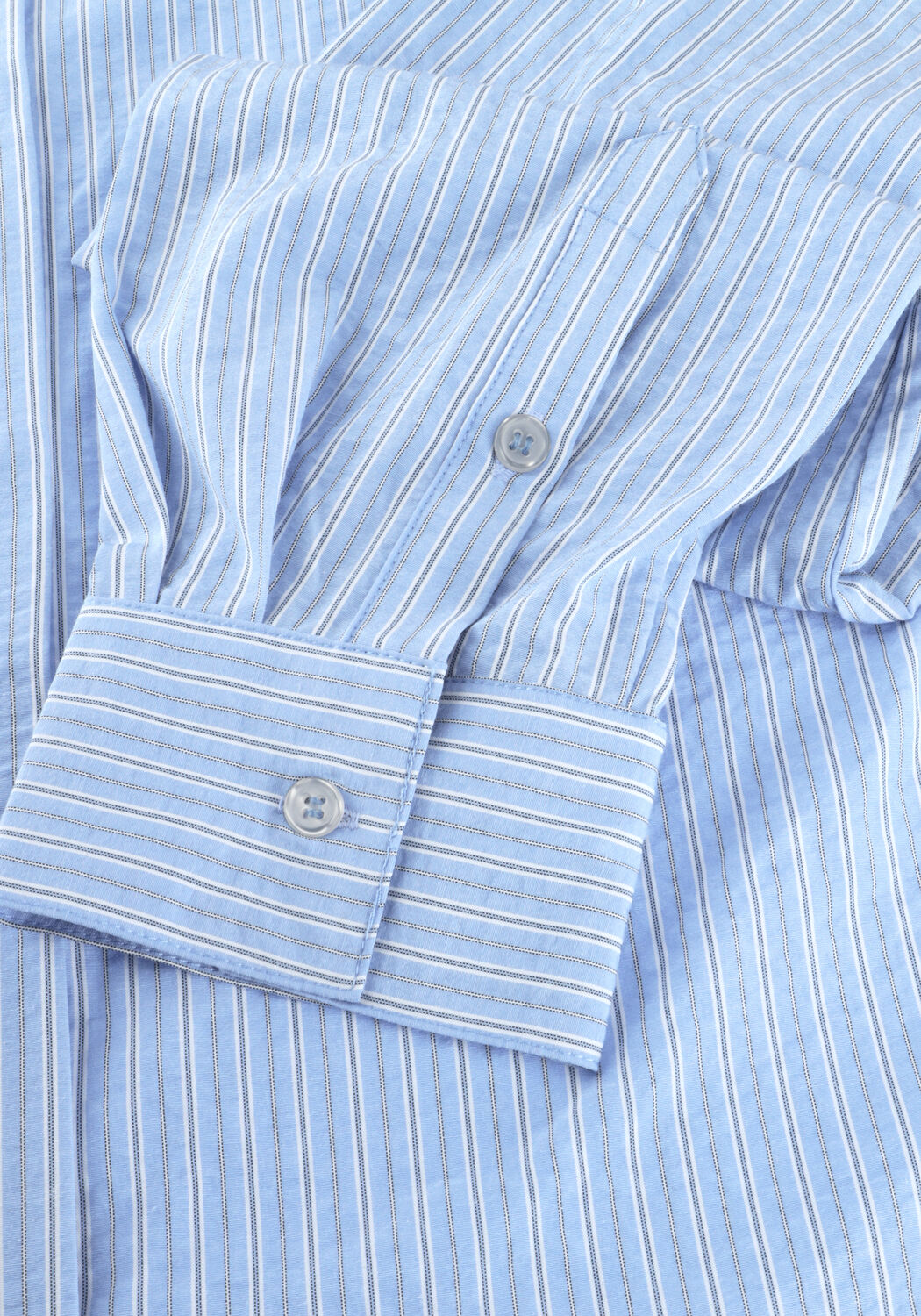 Lichtblauwe MODSTR&Ouml;M Blouses VIGGEMD STRIPE SHIRT - large