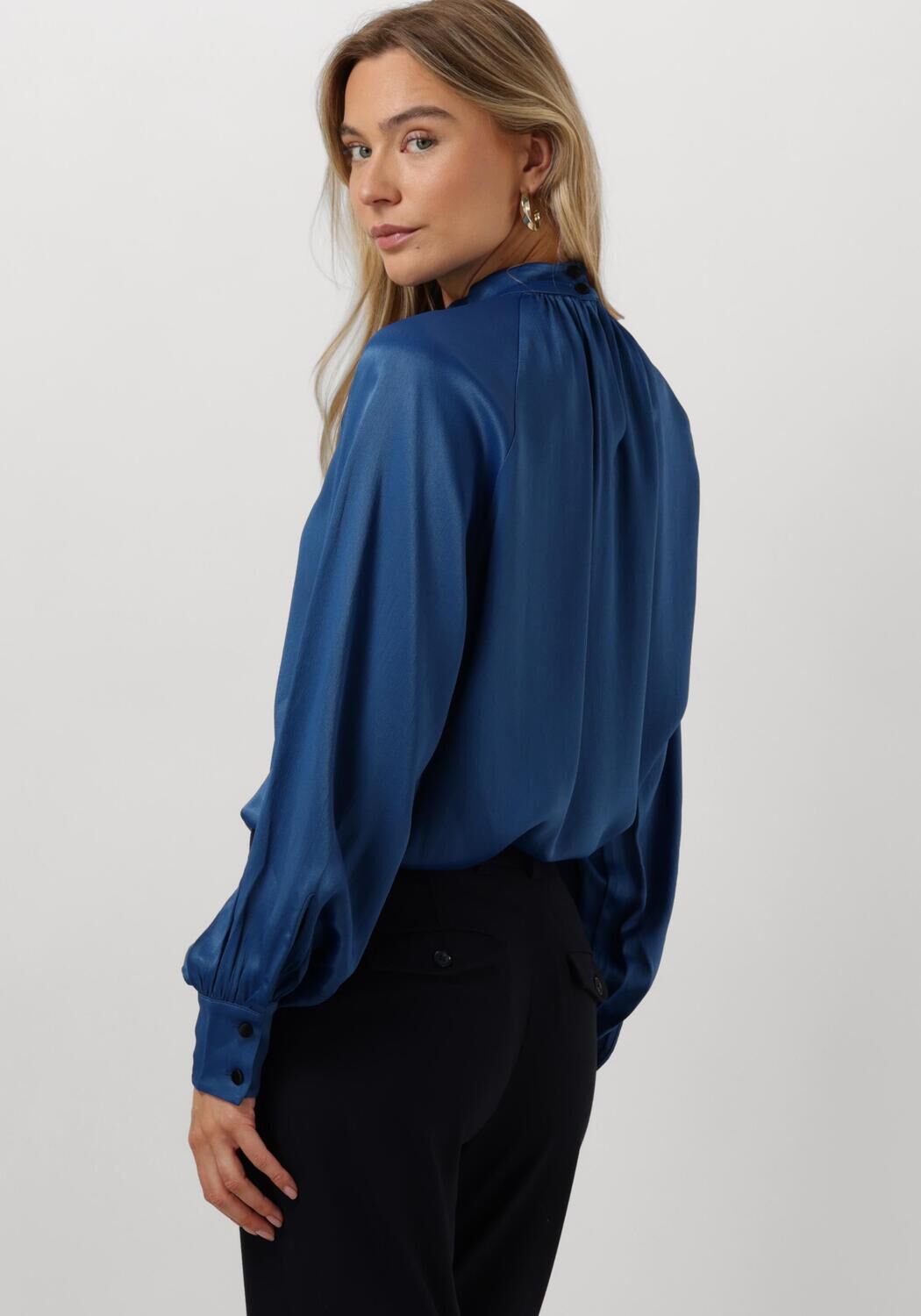 MOS MOSH Dames Blouses Silja Glossi Blouse Blauw