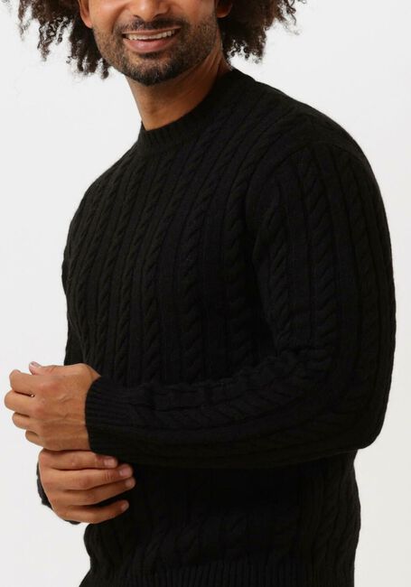 Zwarte EDWIN Trui TWISTED CREW NECK SWEATER - large