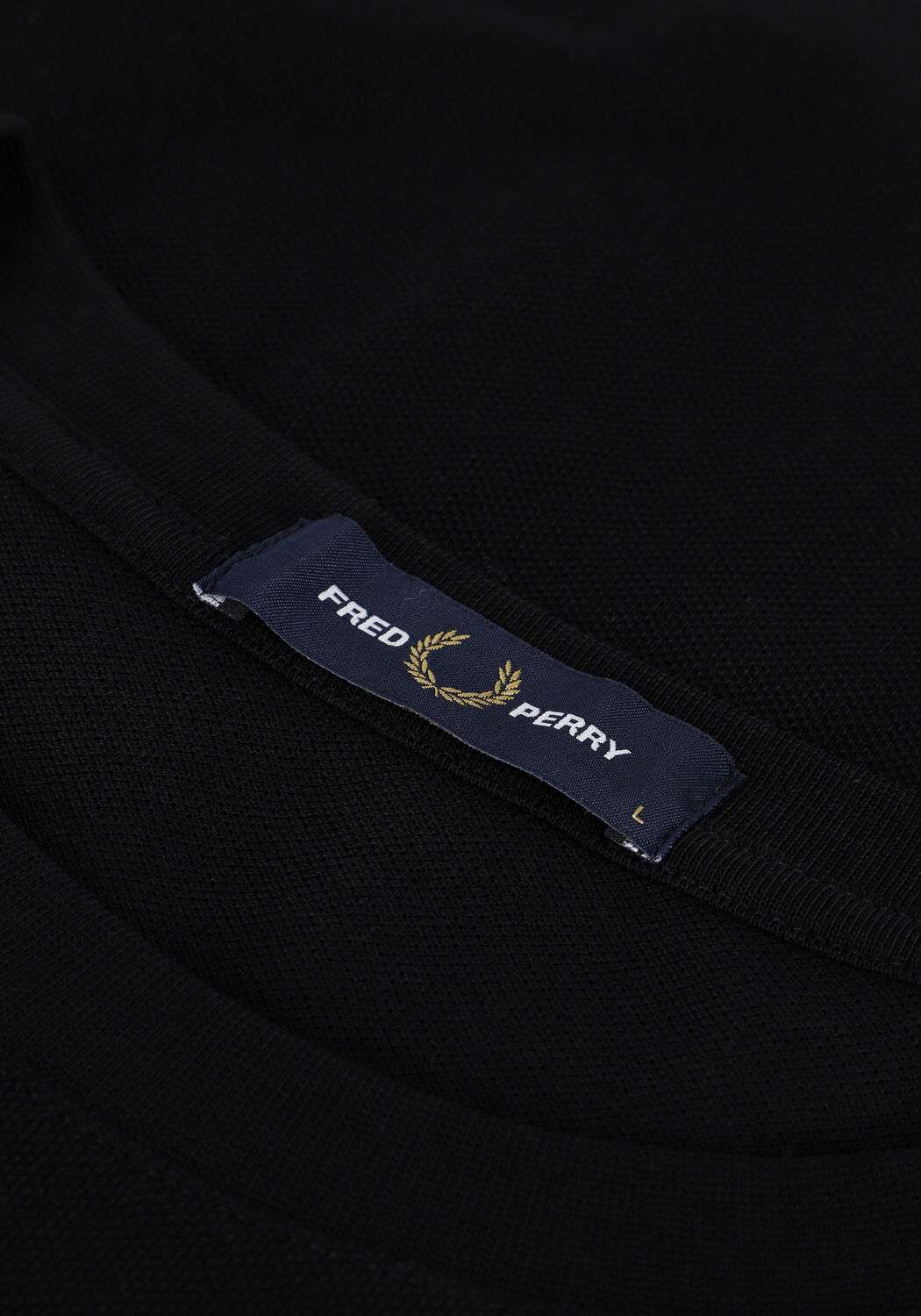 Zwarte FRED PERRY T-shirt STRIPED CUFF PIQUE T-SHIRT - large