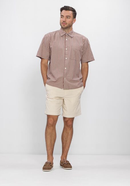 Beige SELECTED MEN Casual overhemd SLHRLXSTUART SEERSUCKER SS  SHIRT - large