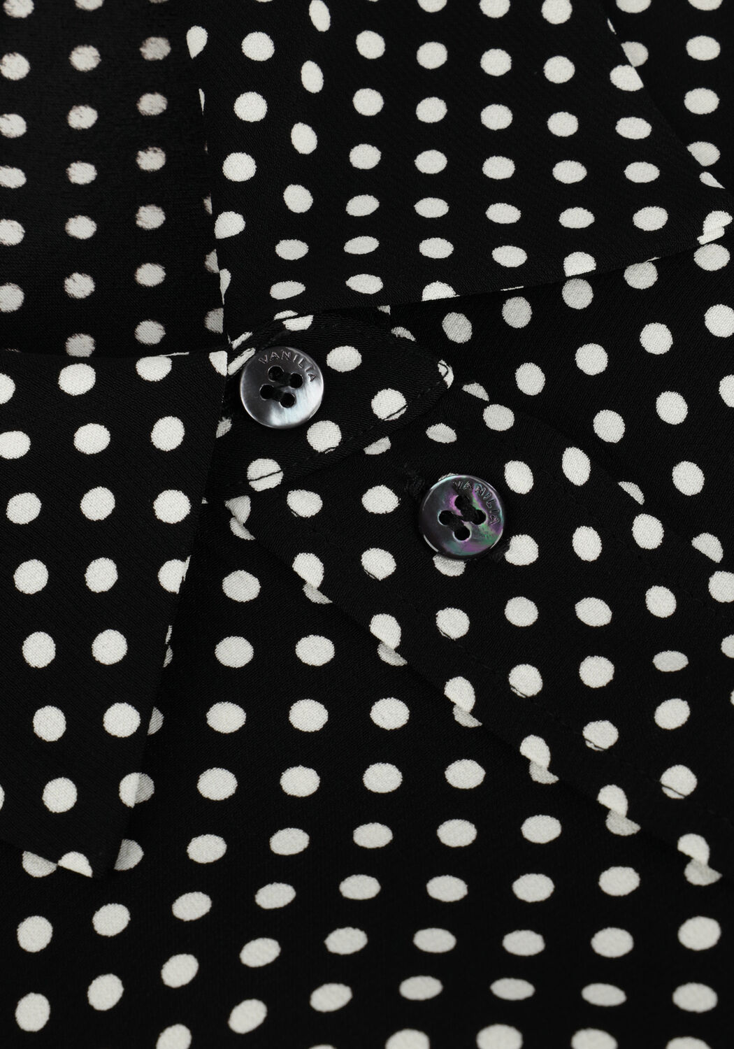 Zwarte VANILIA Blouses DOTTED SHORT SHIRT - large