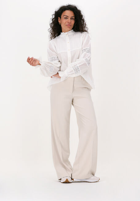 Gebroken wit SUMMUM Blouses TOP LACE APPLIQUÉ COTTON VOILE - large