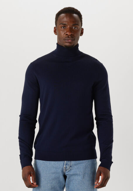 Donkerblauwe SELECTED HOMME Coltrui SLHTRAY LS KNIT MERINO ROLL NECK - large