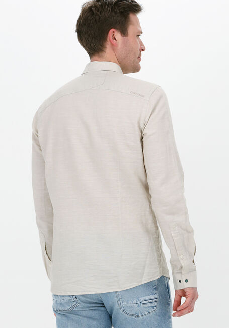 Beige CAST IRON Casual overhemd LONG SLEEVE SHIRT COTTON LINEN DOBBY - large