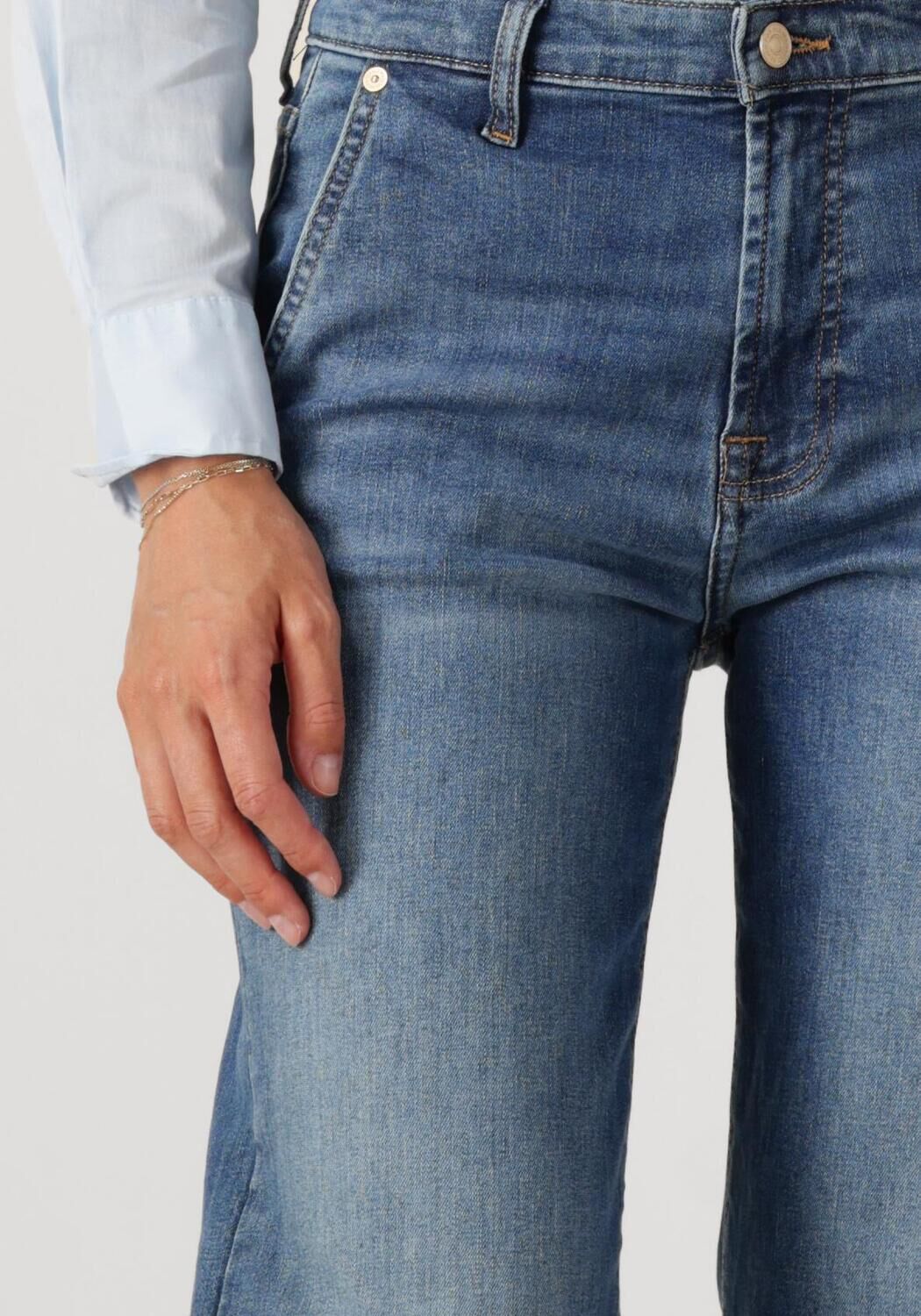 7 FOR ALL MANKIND Dames Jeans Modern Dojo Trouser Royalty With Carpenter Details Blauw