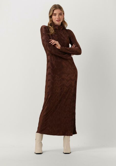 Bruine ANOTHER LABEL Maxi jurk ALAIYA DRESS L/S - large