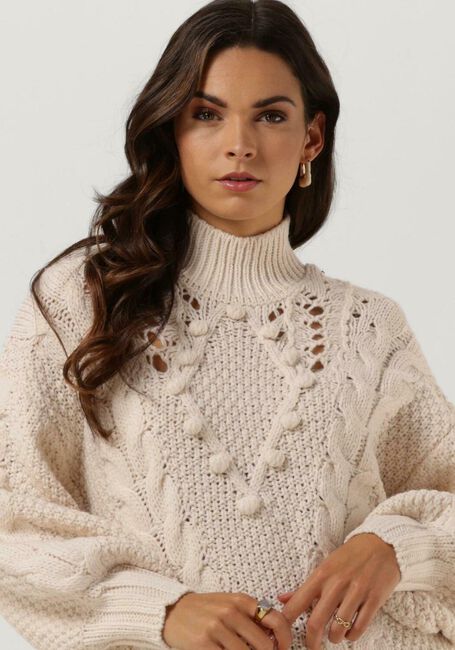 Beige OBJECT Coltrui ALISON KNIT L/S PULLOVER - large