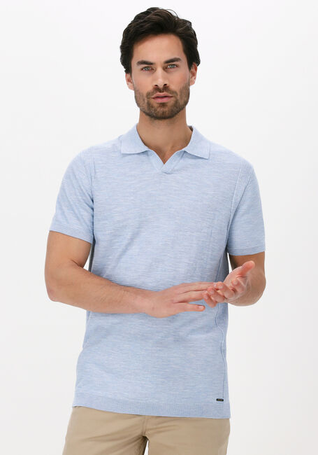 Blauwe DSTREZZED Polo MERCURY S/S POLO MELANGE SLUB - large