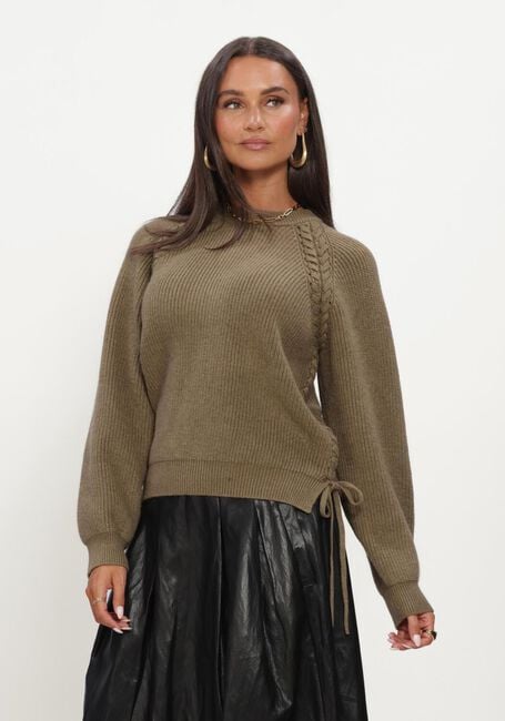 Khaki CO'COUTURE Trui ROWCC BRAID STRING KNIT - large