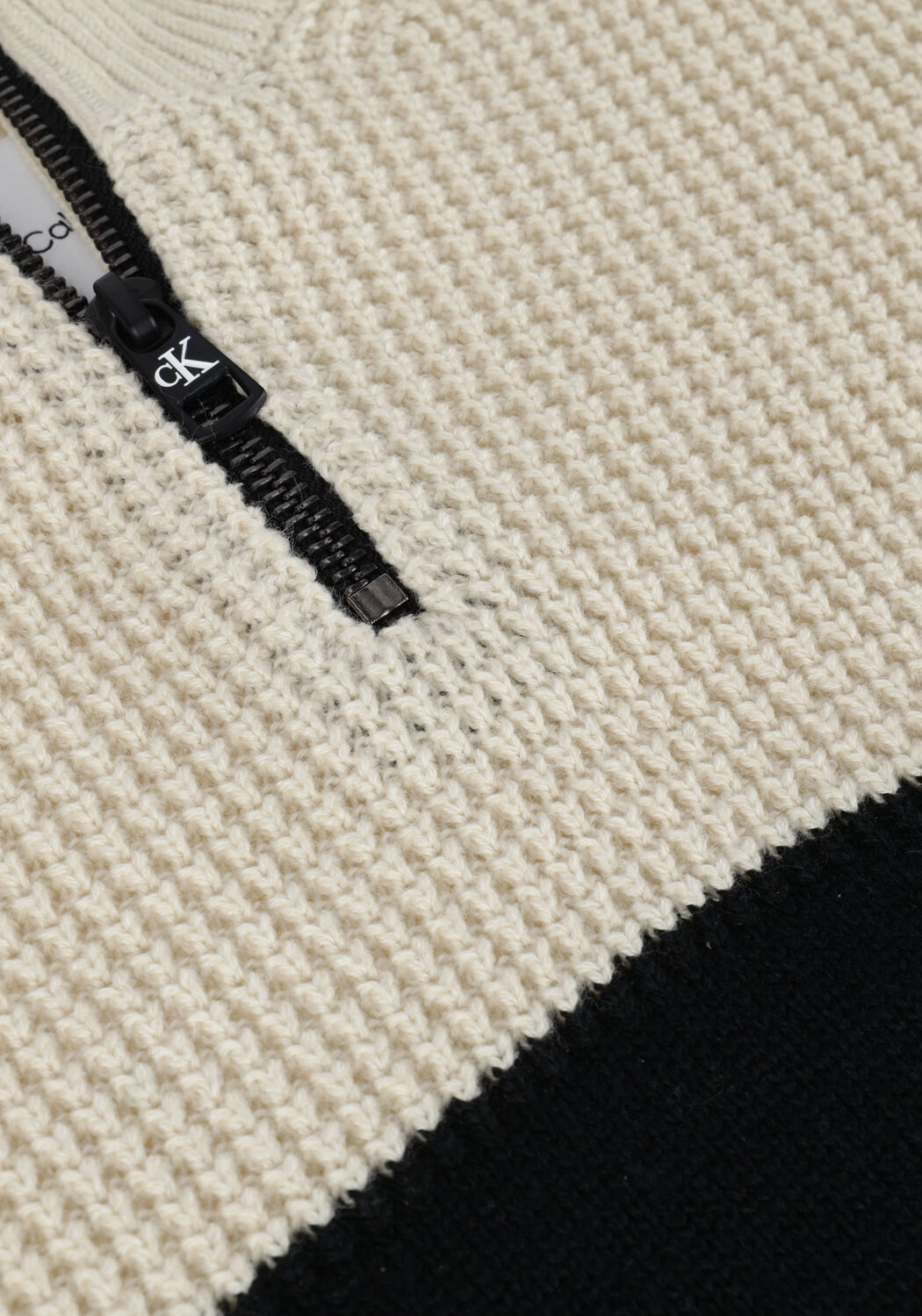 Beige CALVIN KLEIN Trui CLR BLOCK ZIP UP SWEATER - large