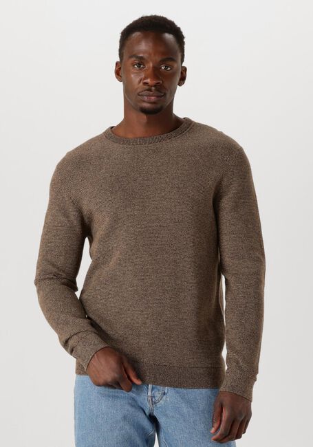 Bruine SELECTED HOMME Trui SLHROSS LS KNIT STRUCTURE CREW NECK NOOS - large