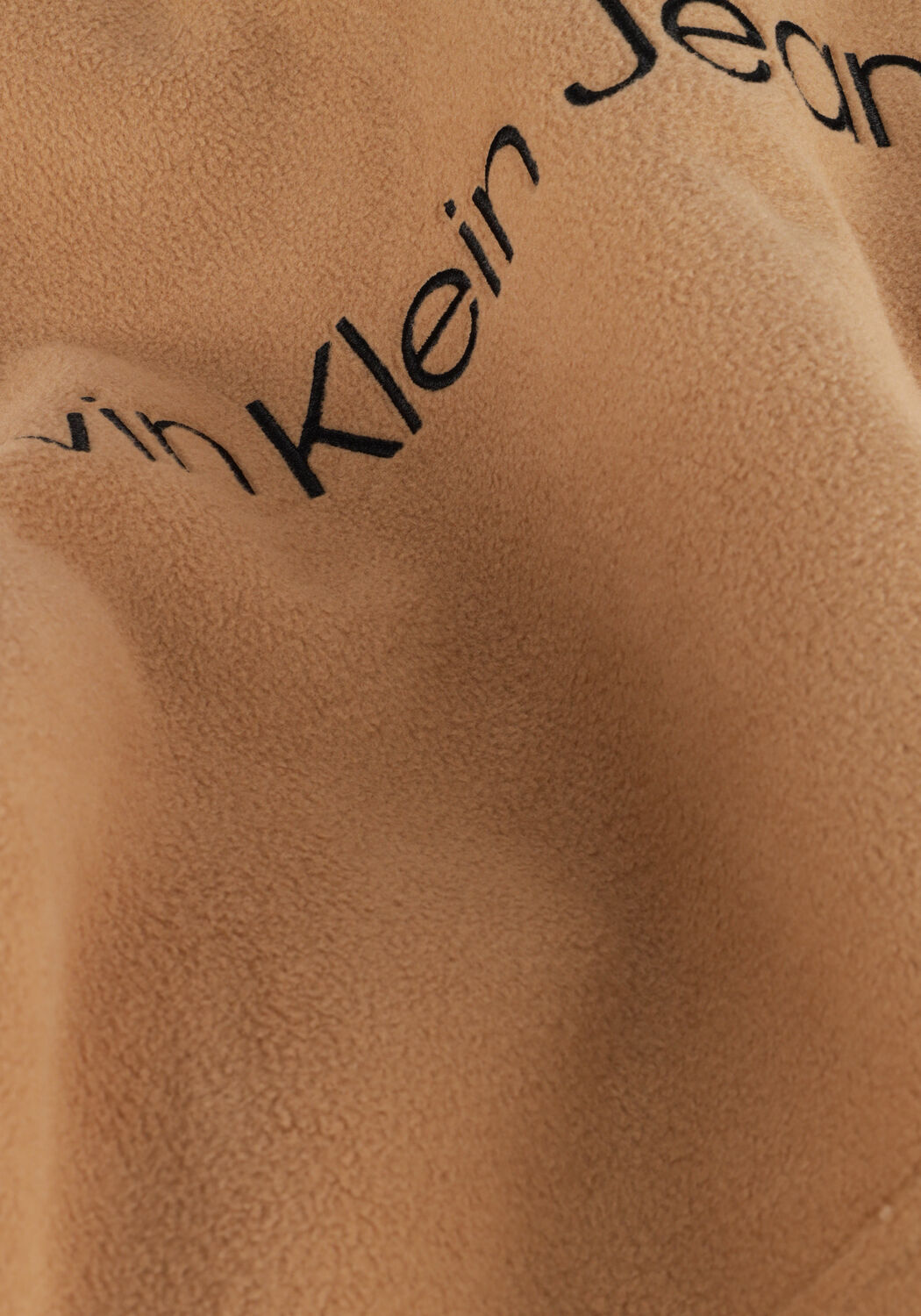 Camel CALVIN KLEIN Sweater HEAVY DOUBLE FACE HOODIE - large