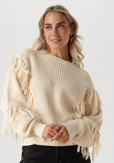 Ecru CATWALK JUNKIE Trui RELAXED FRINGED KNIT - large