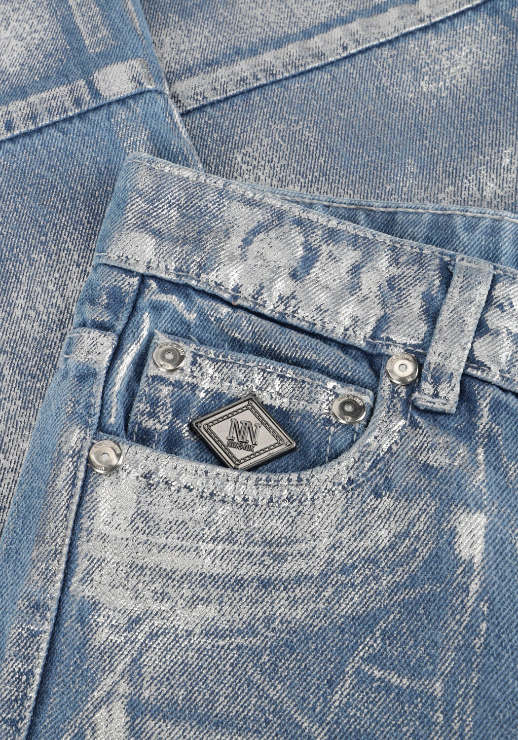 Blauwe NIK & NIK Wide jeans METALLIC PANTS - large