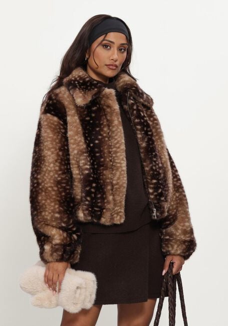 Bruine STUDIO AR Faux fur jas LUCY FAUX FAWN - large