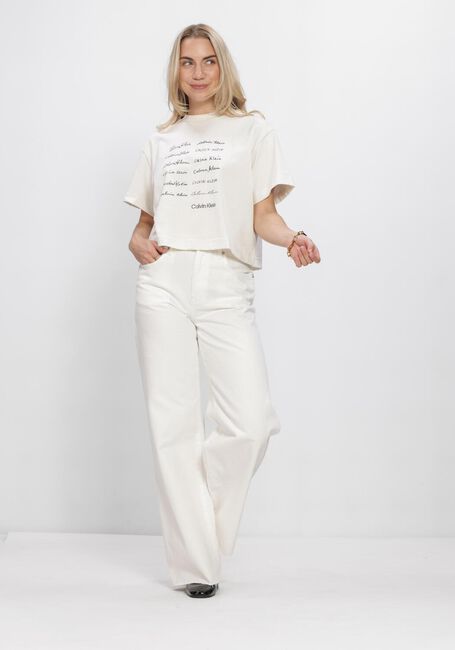 Witte CALVIN KLEIN Straight leg jeans THE WIDE LEG RAW HEM - large