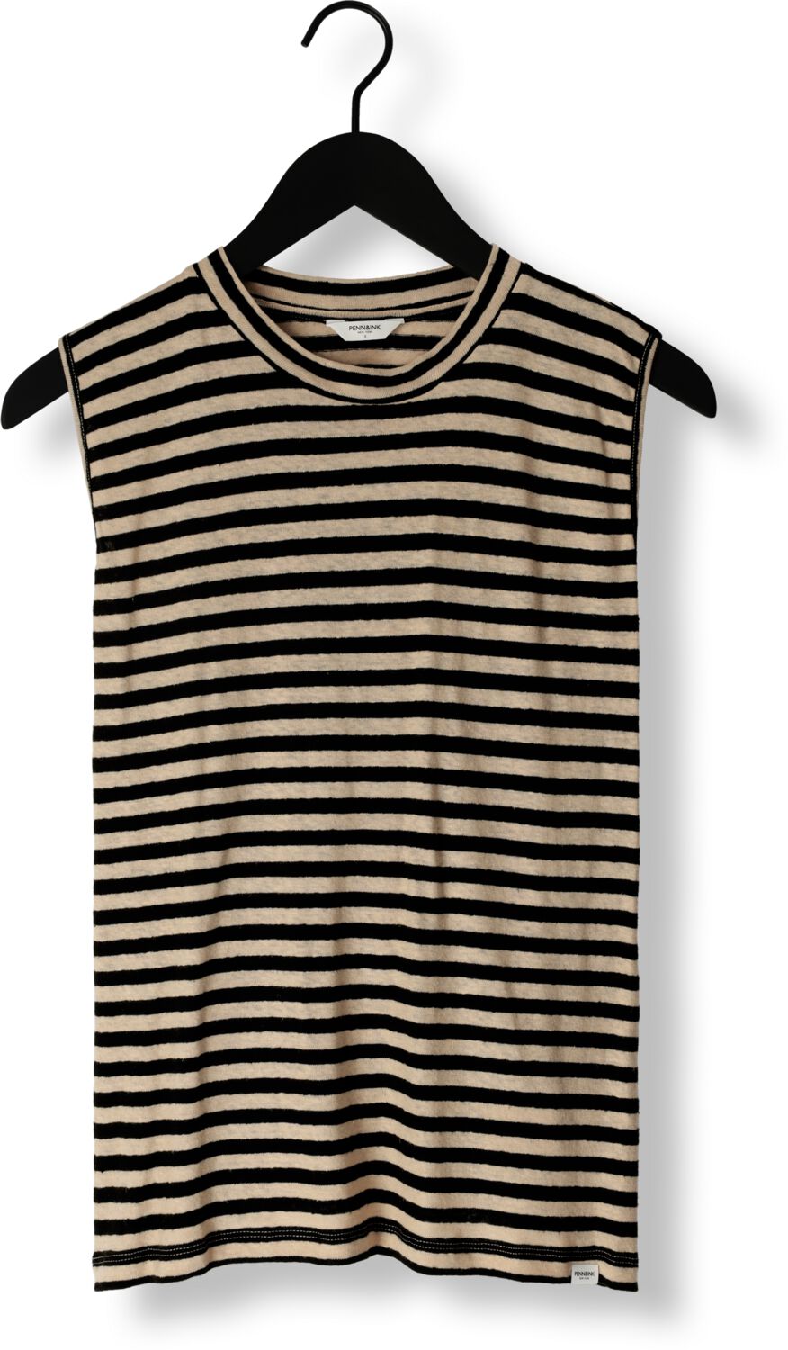 PENN & INK Dames Tops & T-shirts T-shirt Stripe Zwart