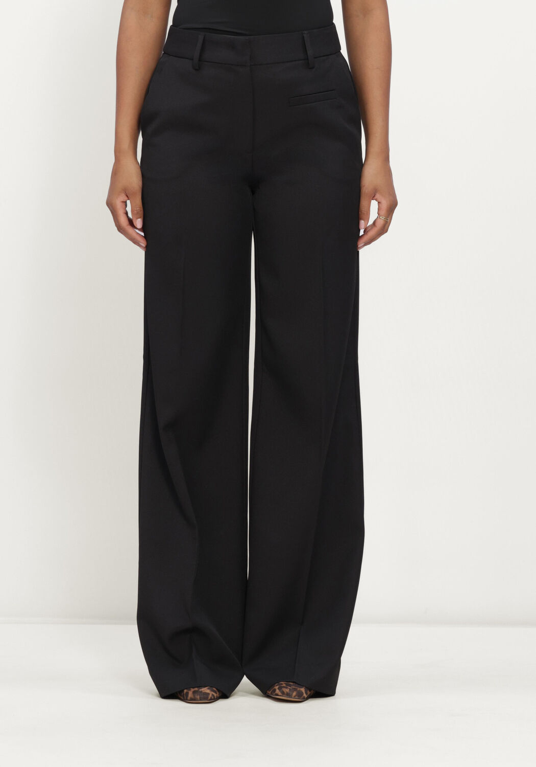 Zwarte HAUTE L'AMITI&Eacute; Pantalon PREMIERE PLAIN TALL PANT - large