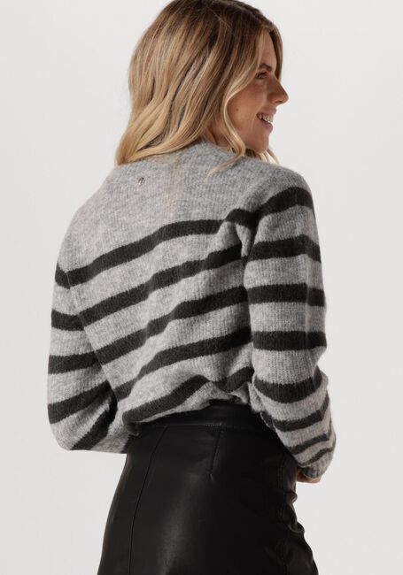 Grijze MOS MOSH Trui THORA STRIPE CREWNECK KNIT - large